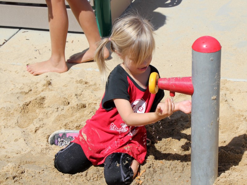 child playing at Sunridge Park playground